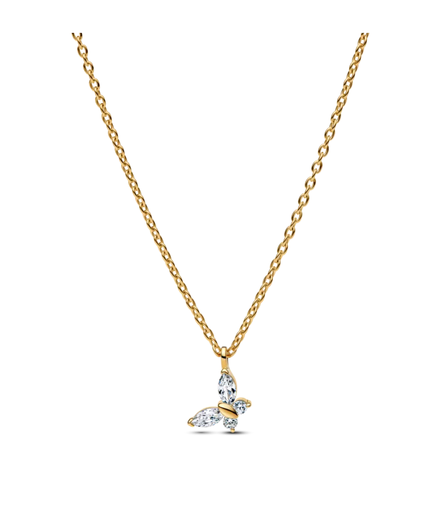 Collar con un recubrimiento en oro de 14k Mariposa