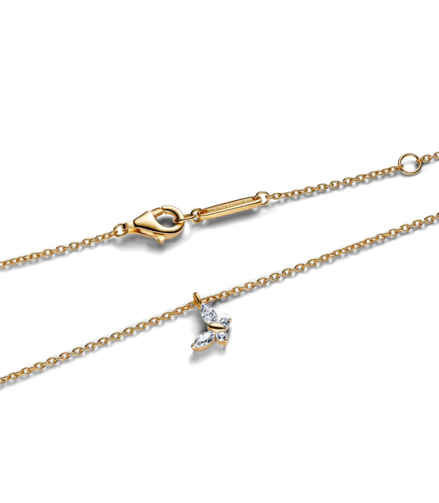 Collar con un recubrimiento en oro de 14k Mariposa