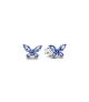 Pendientes en plata de ley de Botón Mariposa Azul