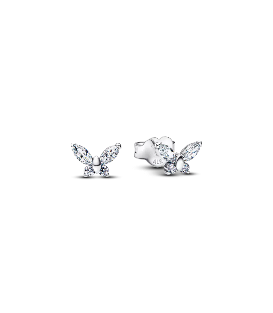 Pendientes en plata de ley de Botón Mariposa