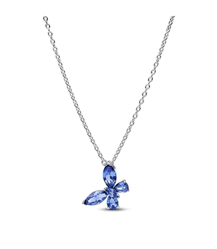 Collar en plata de ley Mariposa Azul