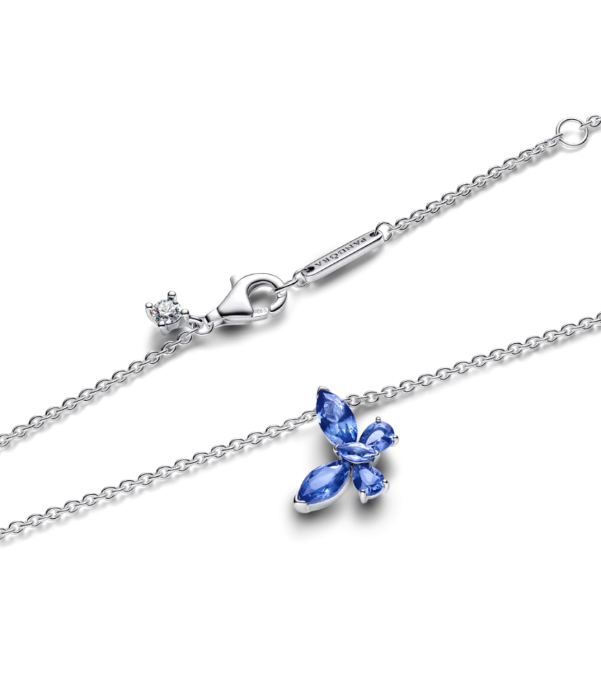 Collar en plata de ley Mariposa Azul