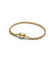 Pulsera Pandora con un recubrimiento en oro de 14k de Cadena de Serpiente con Cierre Corazón Facetado Grabable