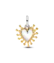 Charm colgante en plata de ley y con un recubrimiento en oro de 14k Corazón Envuelto 