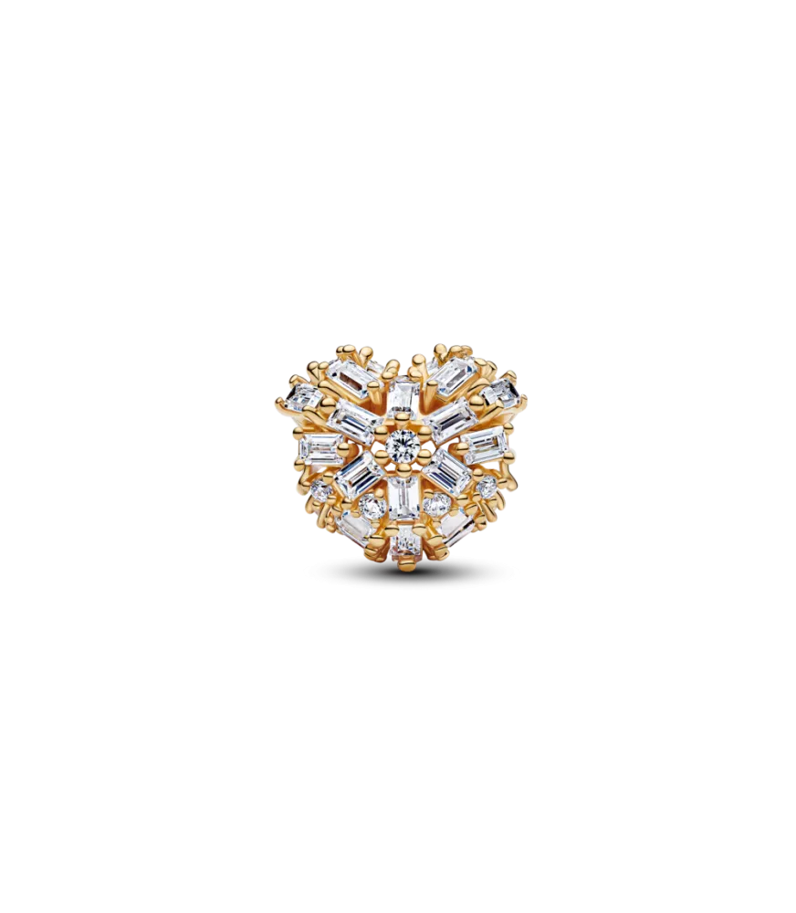 Charm con un recubrimiento en oro de 14k Corazón Brillante