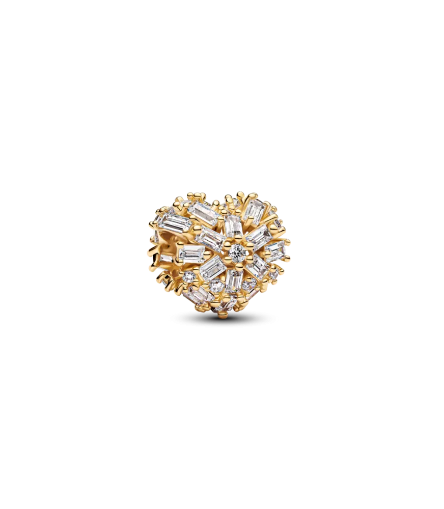 Charm con un recubrimiento en oro de 14k Corazón Brillante