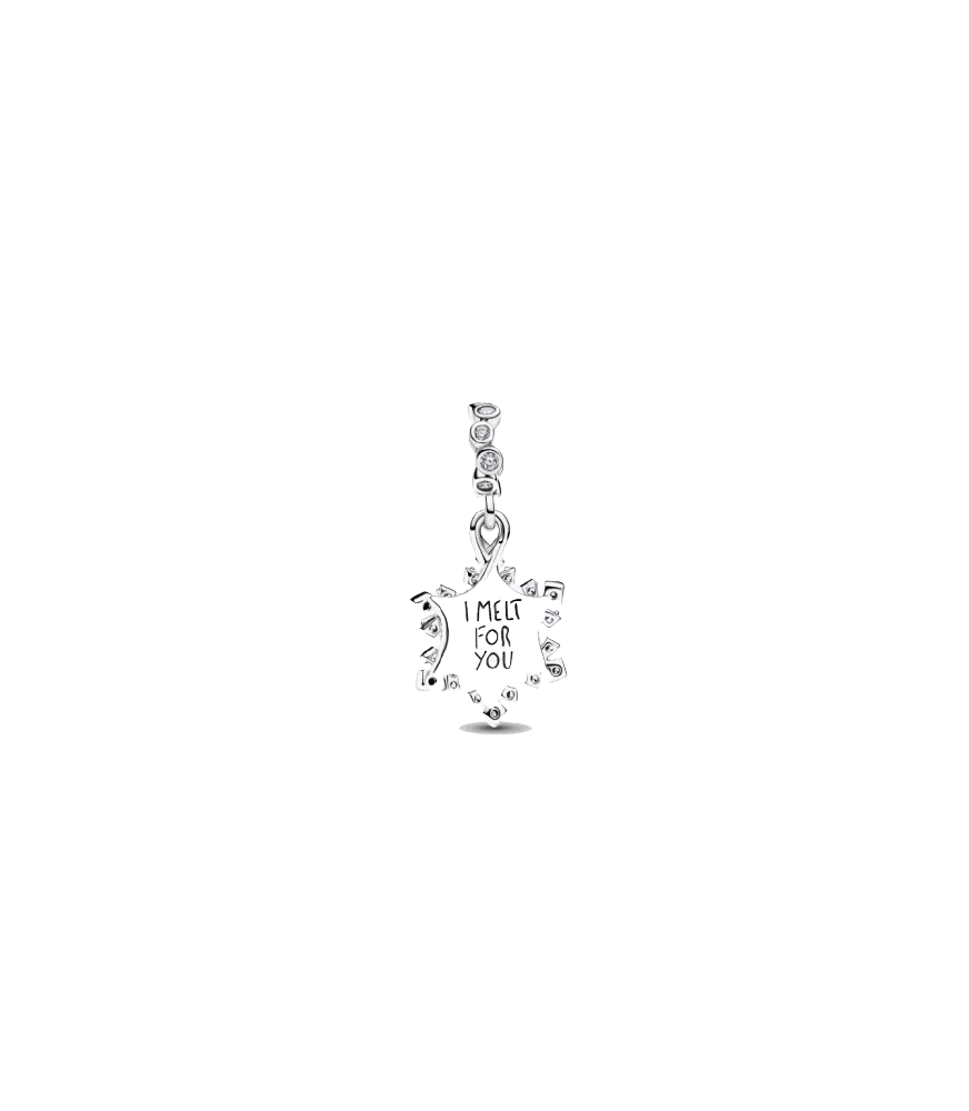 Charm colgante en plata de ley Doble Copo de Nieve Opalescente