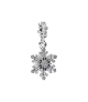Charm colgante en plata de ley Doble Copo de Nieve Opalescente