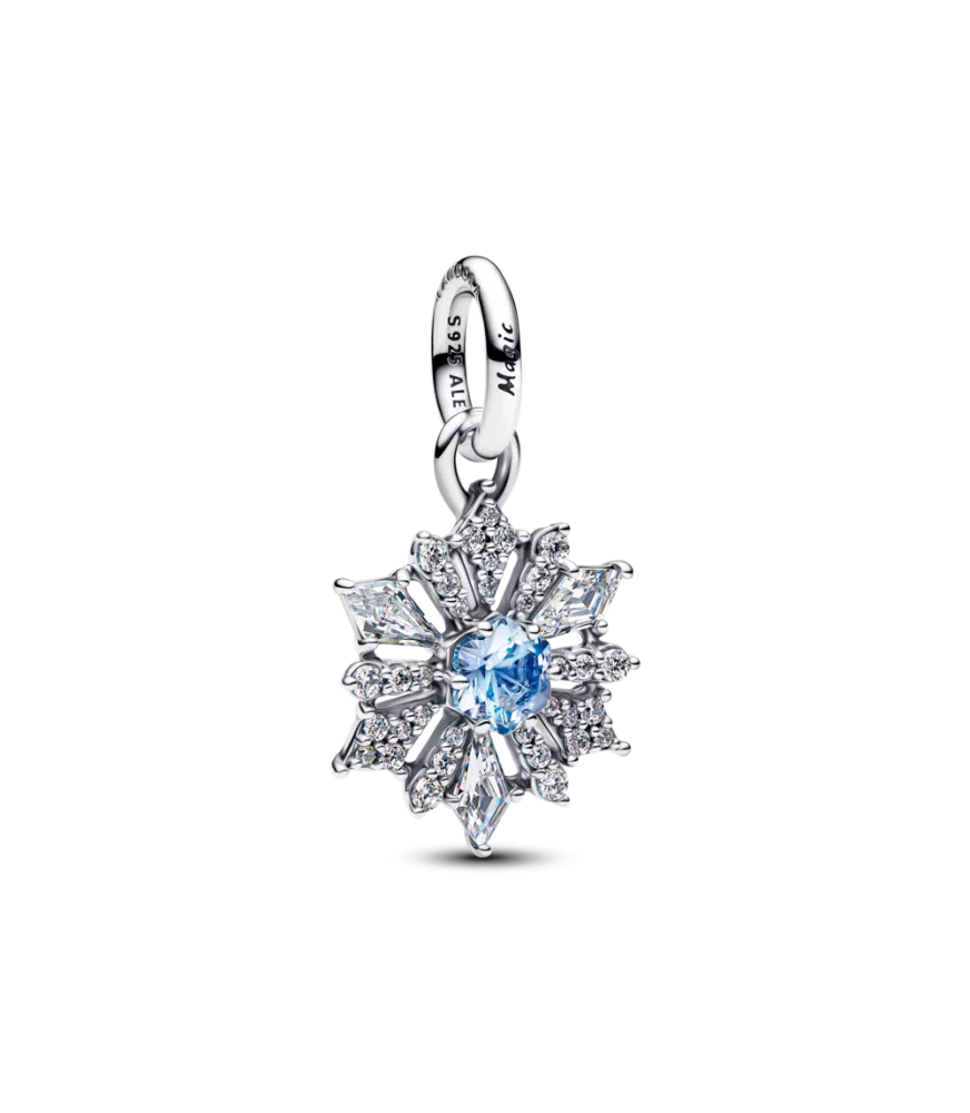 Charm colgante en plata de ley Copo de Nieve Reina Elsa Frozen de Disney