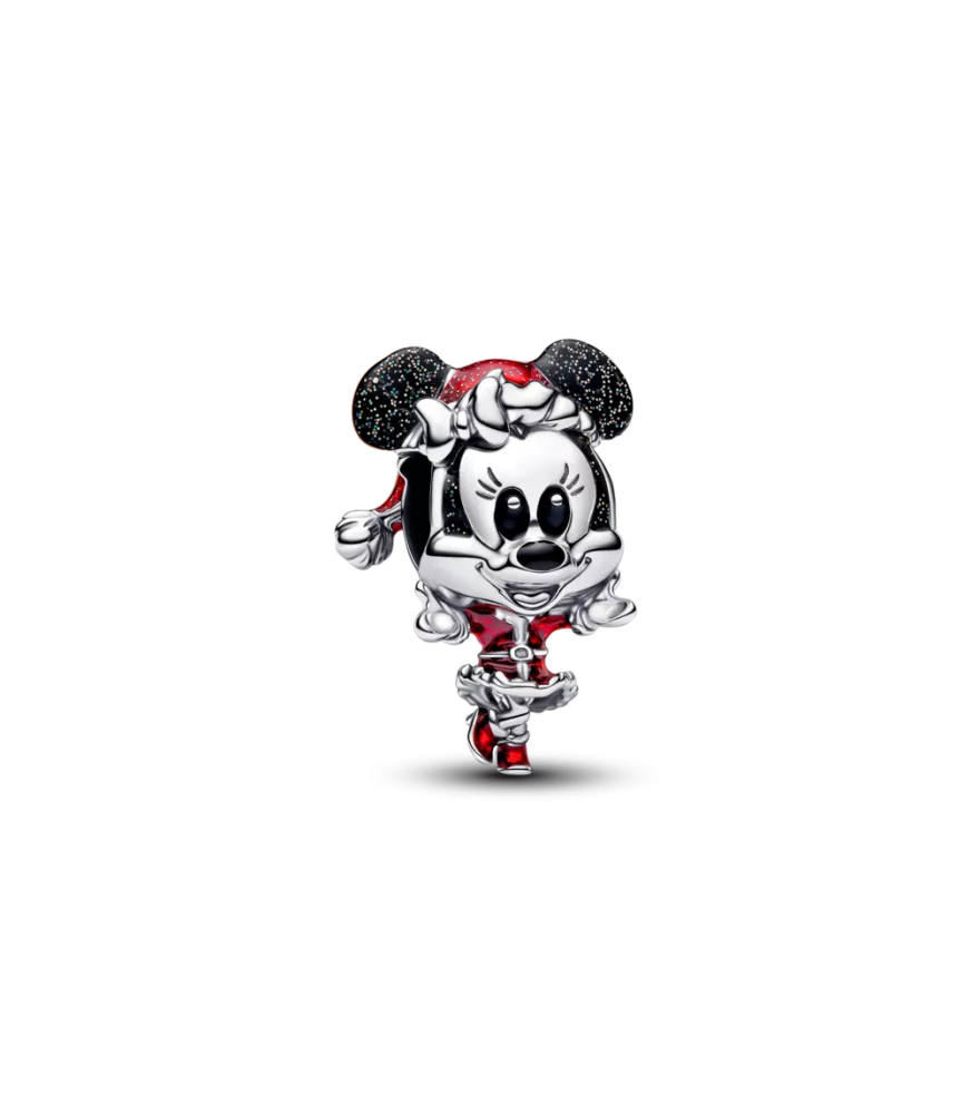 Charm en plata de ley Minnie Mouse Navideña de Disney