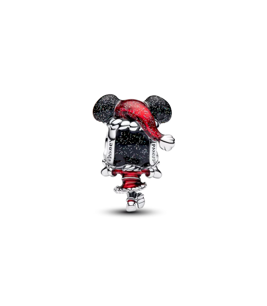 Charm en plata de ley Minnie Mouse Navideña de Disney