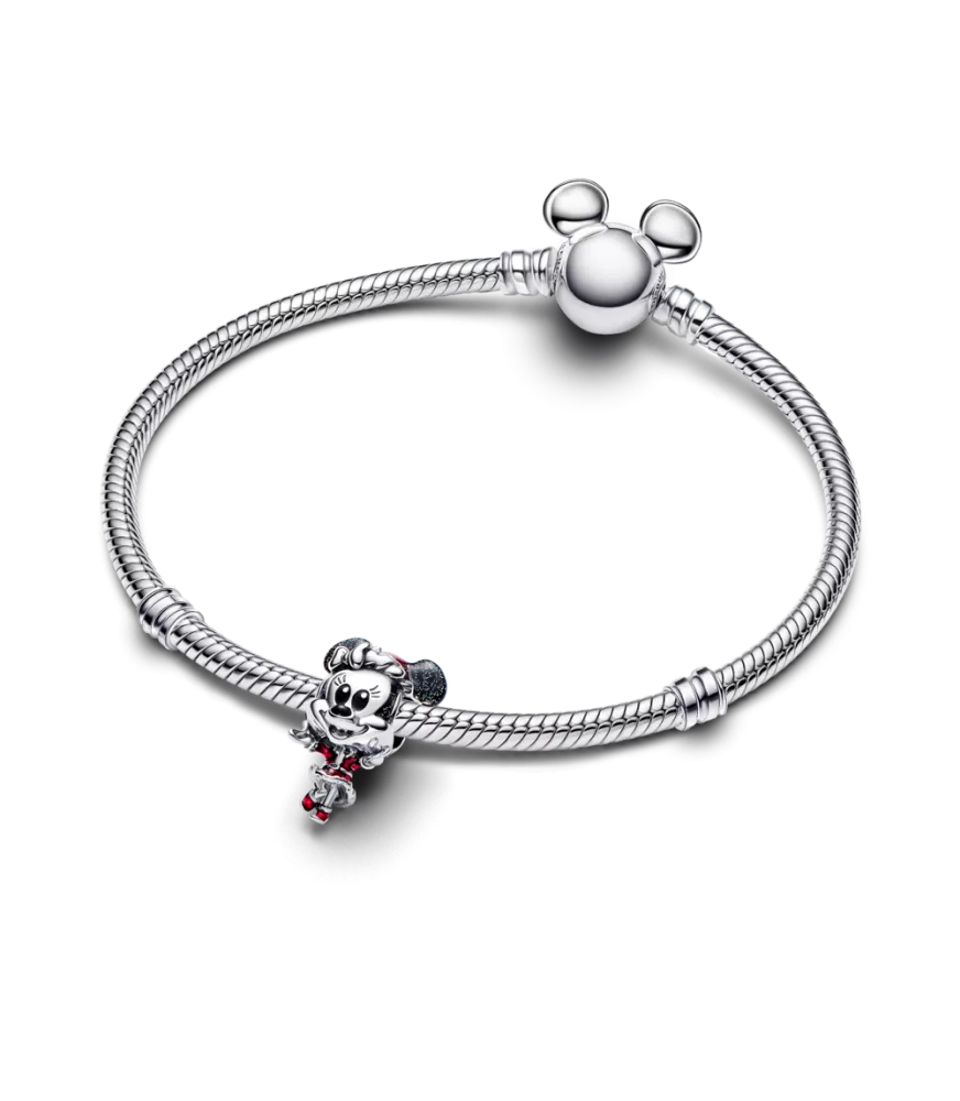 Charm en plata de ley Minnie Mouse Navideña de Disney