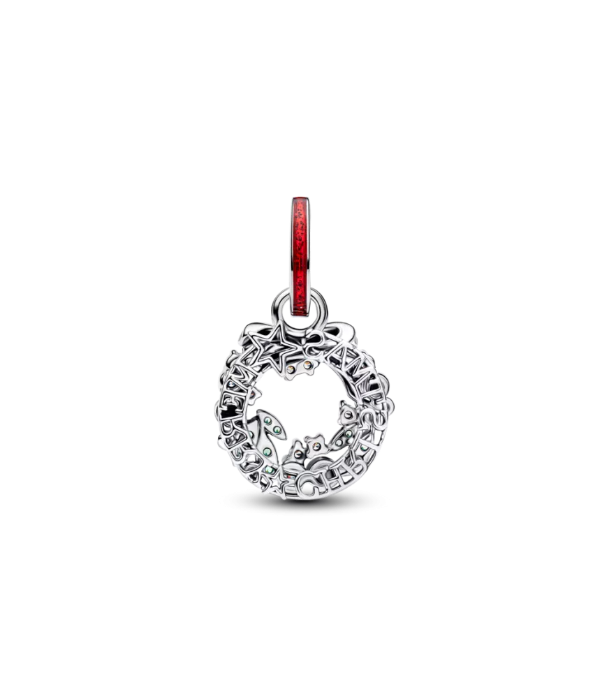 Charm colgante en plata de ley Doble Corona Navideña