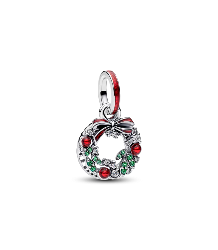 Charm colgante en plata de ley Doble Corona Navideña