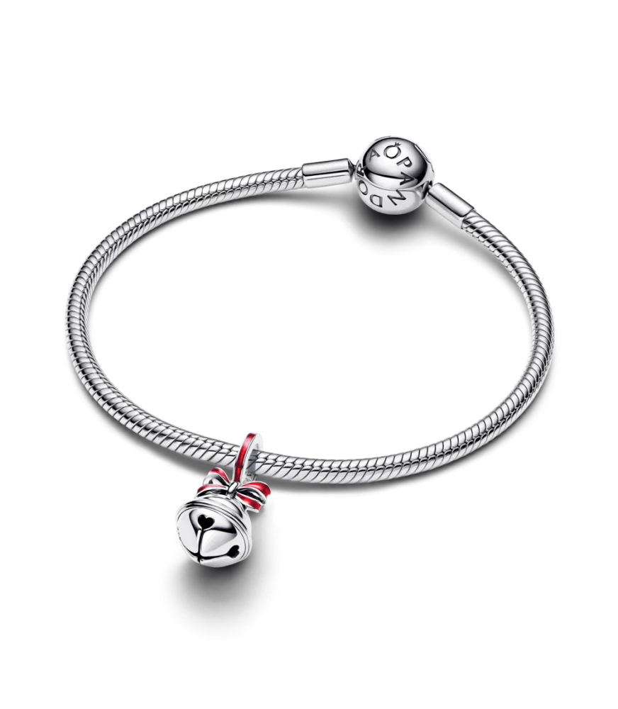 Charm colgante en plata de ley Campana Navideña