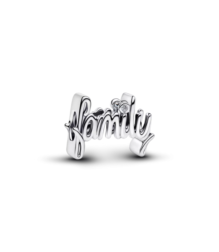 Charm en plata de ley Familia Escrito a mano
