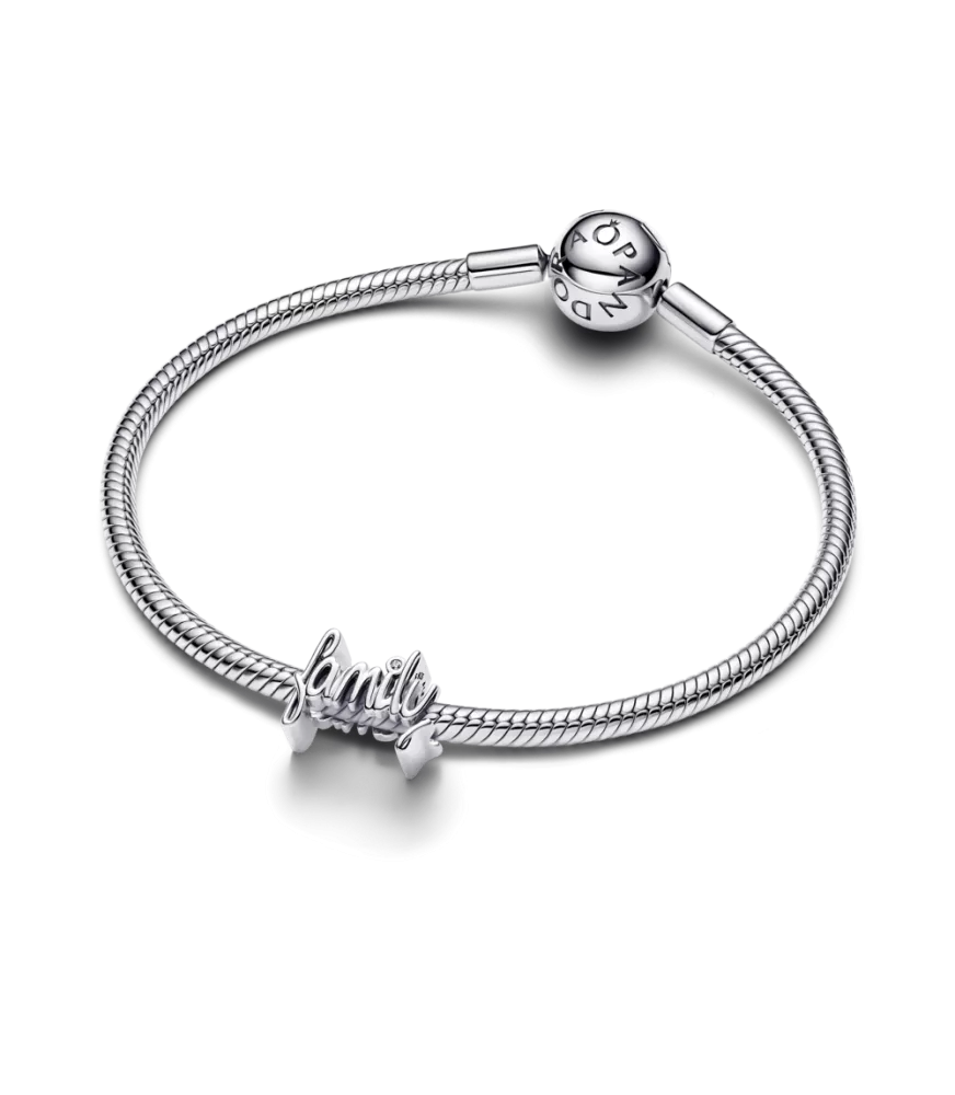 Charm en plata de ley Familia Escrito a mano