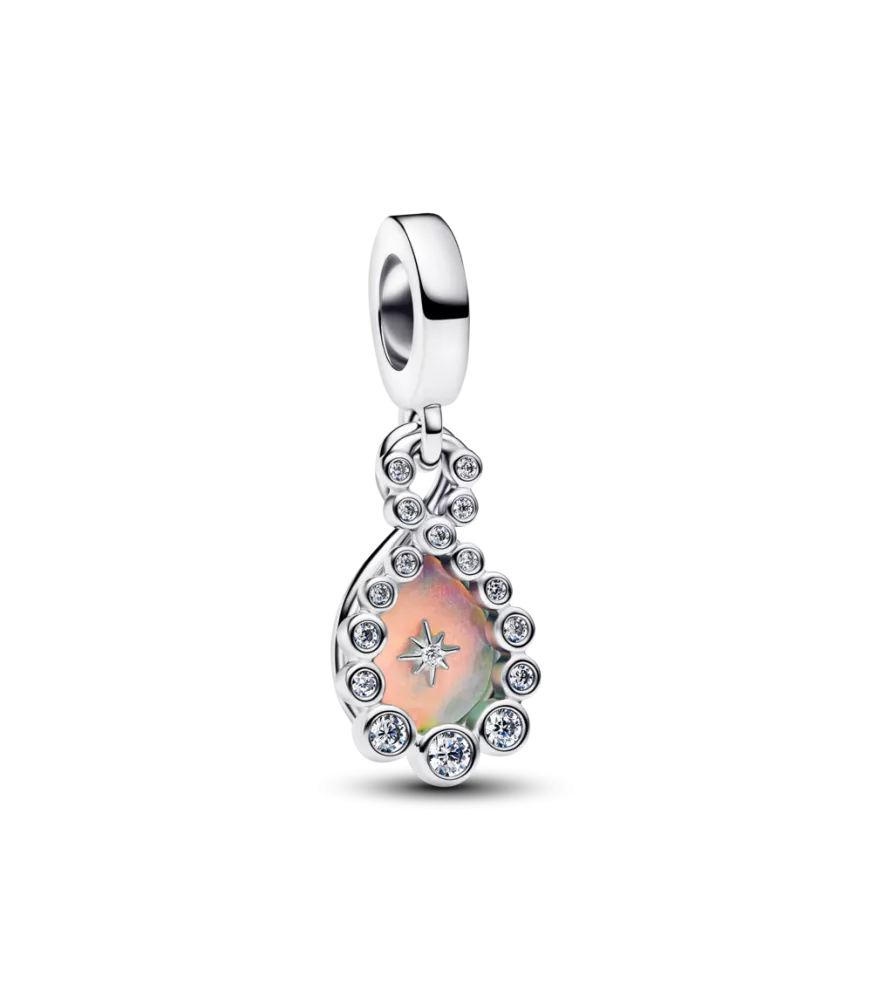 Charm colgante en plata de ley Doble Infinito Opalescente