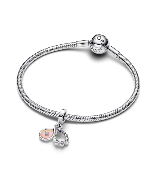 Charm colgante en plata de ley Doble Infinito Opalescente