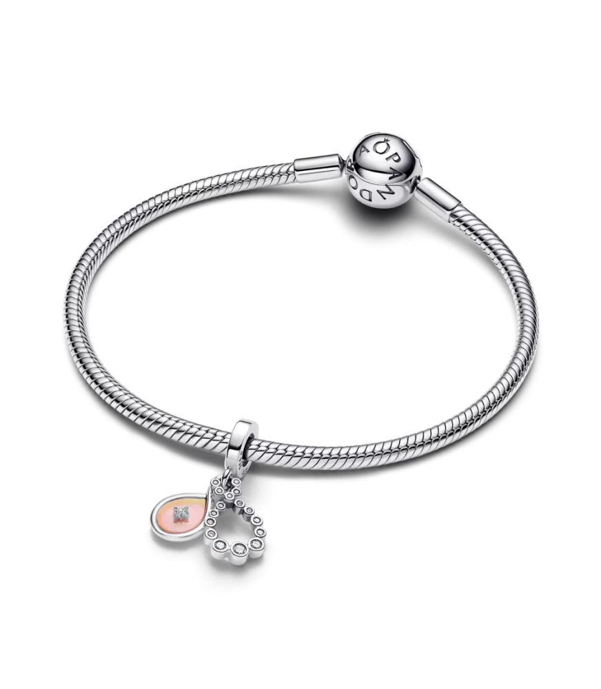 Charm colgante en plata de ley Doble Infinito Opalescente