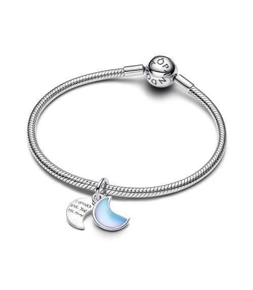 Charm colgante en plata de ley Doble Luna Creciente
