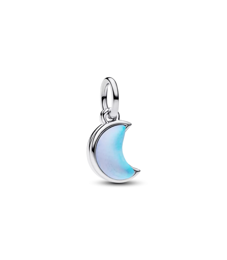 Charm colgante en plata de ley Doble Luna Creciente