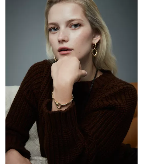 Pendientes Viceroy en acero bicolor reversible mujer 15189E01012