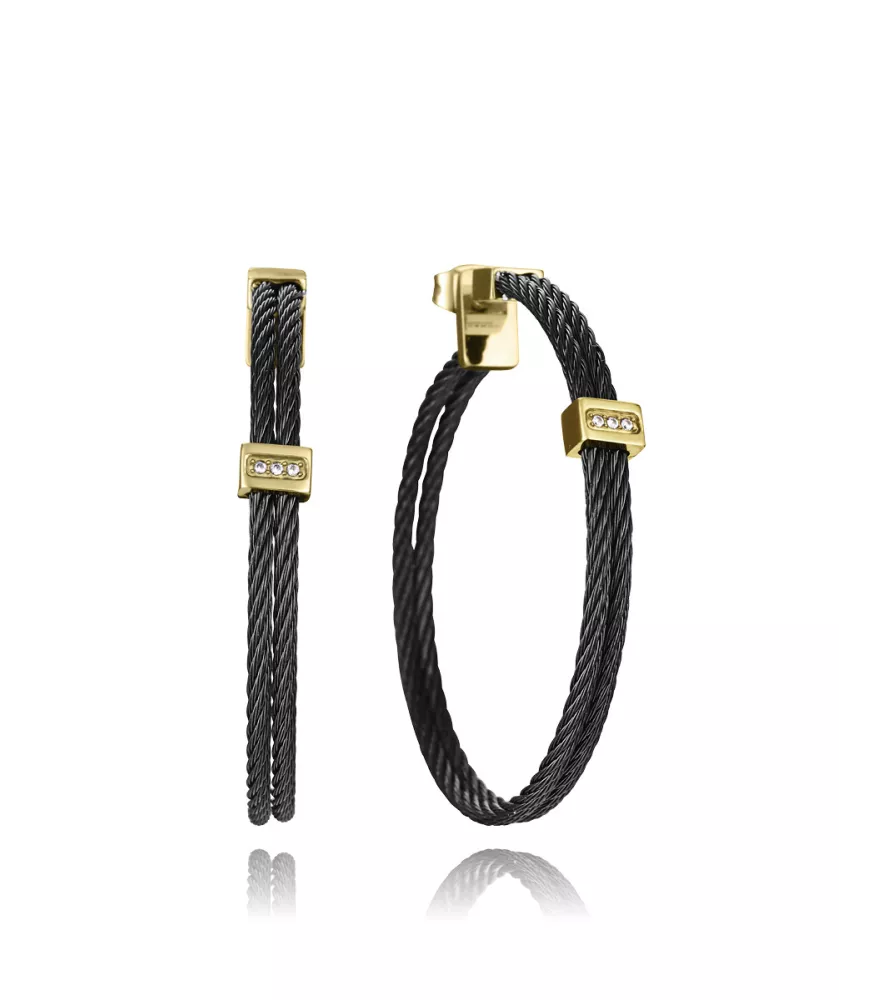 Pendientes Viceroy en acero dorado y cable mujer 15189C01012