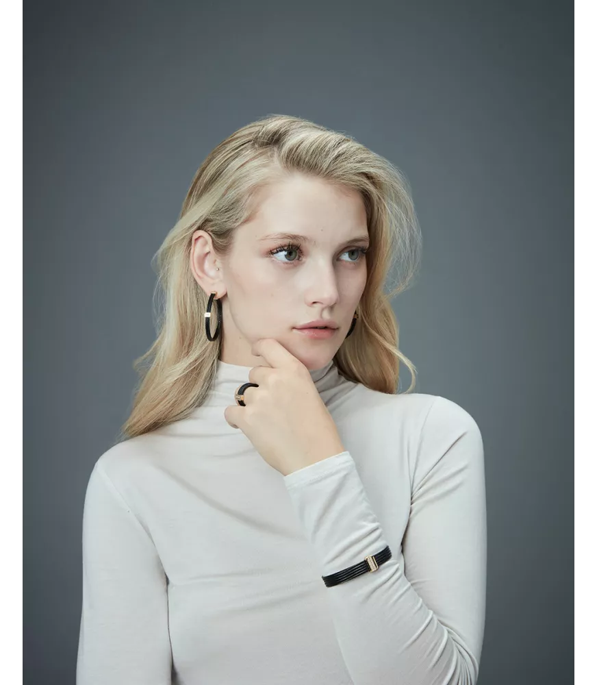 Pendientes Viceroy en acero dorado y cable mujer 15189C01012