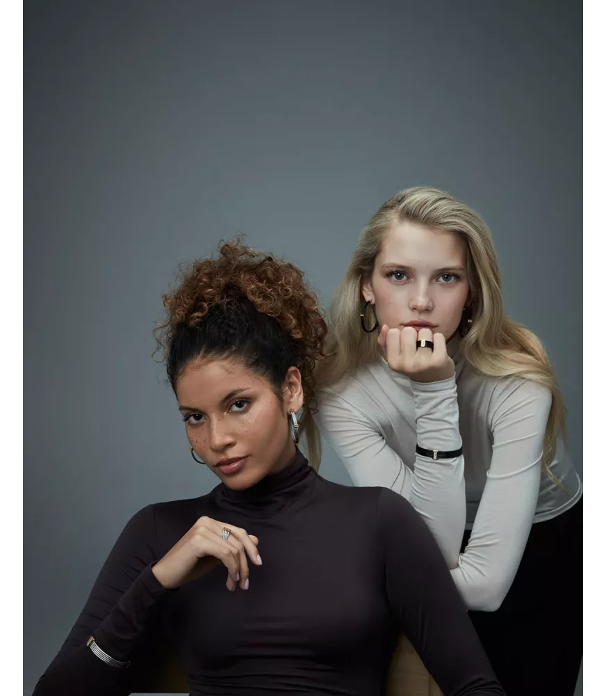 Pendientes Viceroy en acero dorado y cable mujer 15189C01012