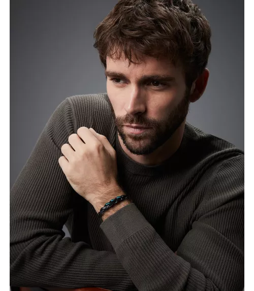 Pulsera Viceroy en acero y piel hombre 14333P01010