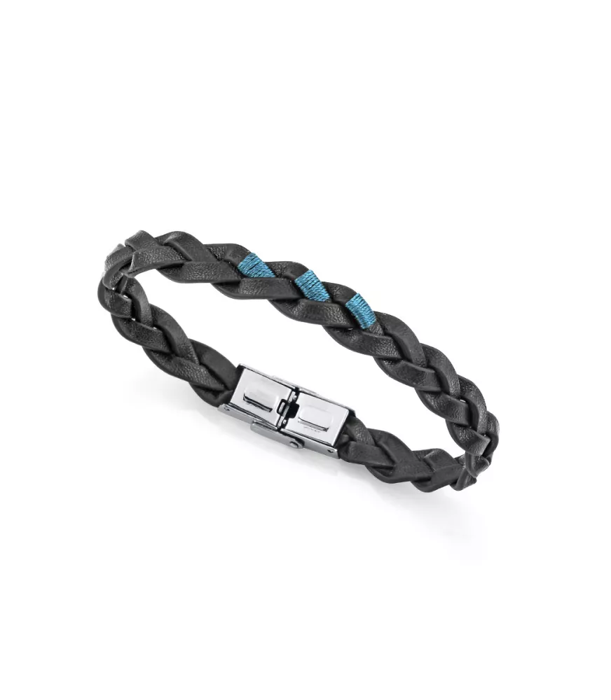 Pulsera Viceroy en acero y piel hombre 14333P01010