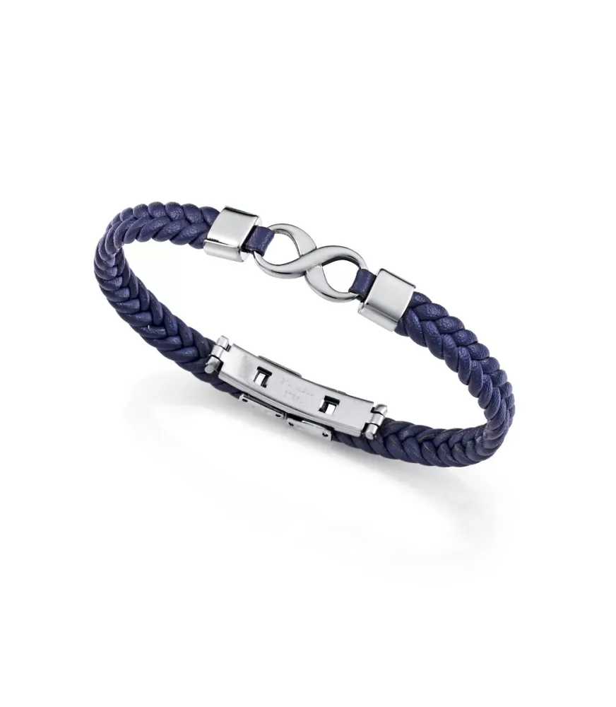 Pulsera Viceroy en acero y piel hombre 14331P01013