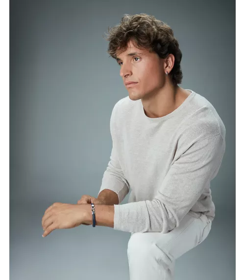 Pulsera Viceroy en acero y piel hombre 14331P01013