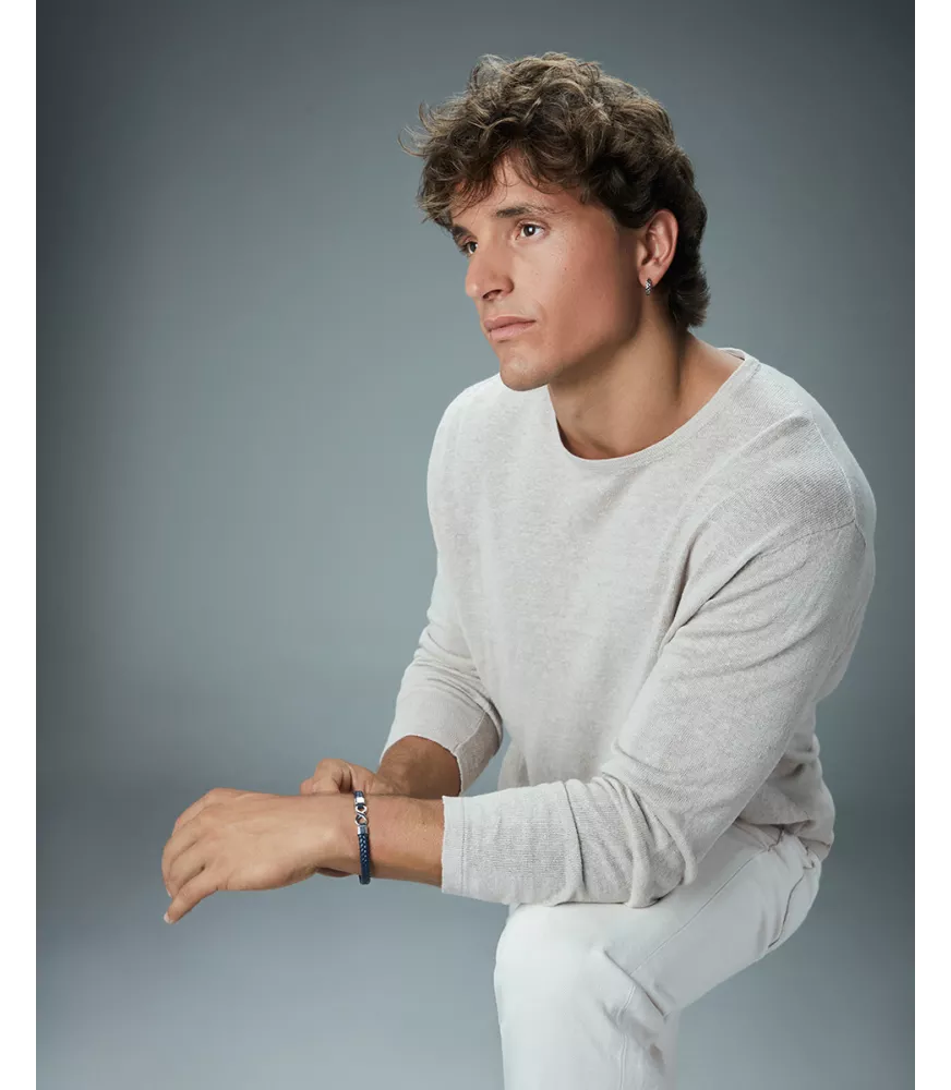 Pulsera Viceroy en acero y piel hombre 14331P01013