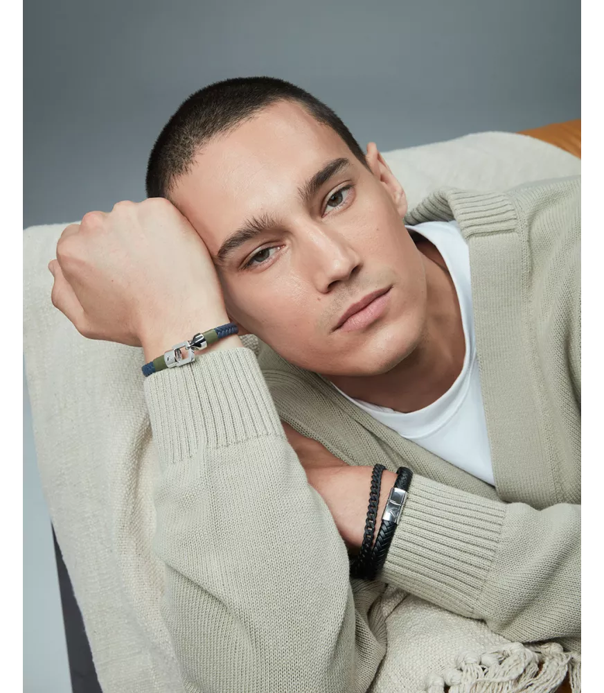 Pulsera Viceroy en acero y piel hombre 15201P01013