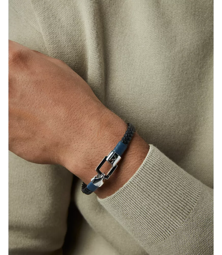 Pulsera Viceroy en acero y piel hombre 15201P01010