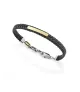 Pulsera Viceroy en acero dorado y piel hombre 14332P01012