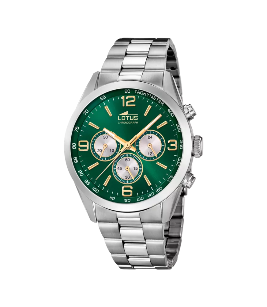 Reloj Lotus Chrono, hombre, cuarzo ,analógico, 3 agujas y cronógrafo.