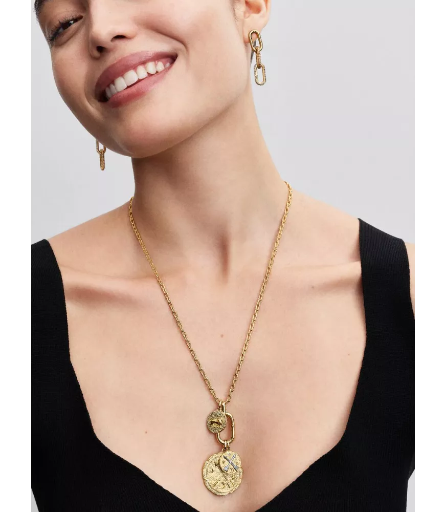 Collar con un Recubrimiento en oro de 14k Pandora ME Link Grande que se abre