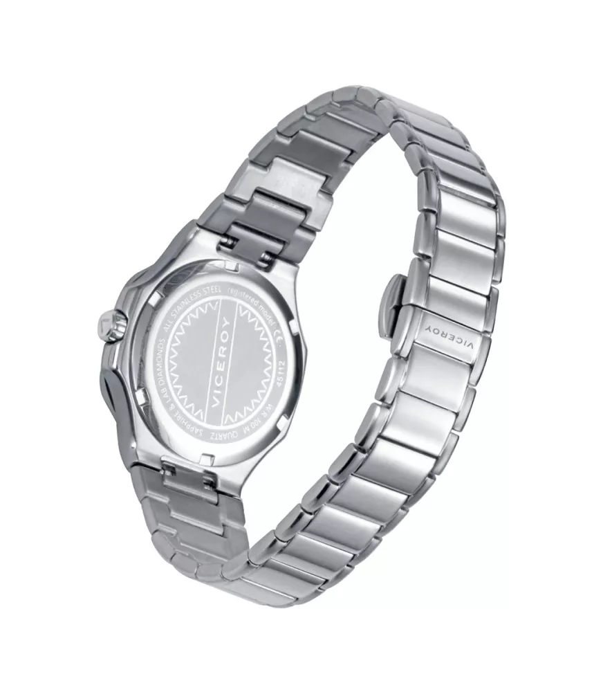 Reloj Viceroy mujer, cuarzo, analógico, 2 agujas, calendario y diamantes.