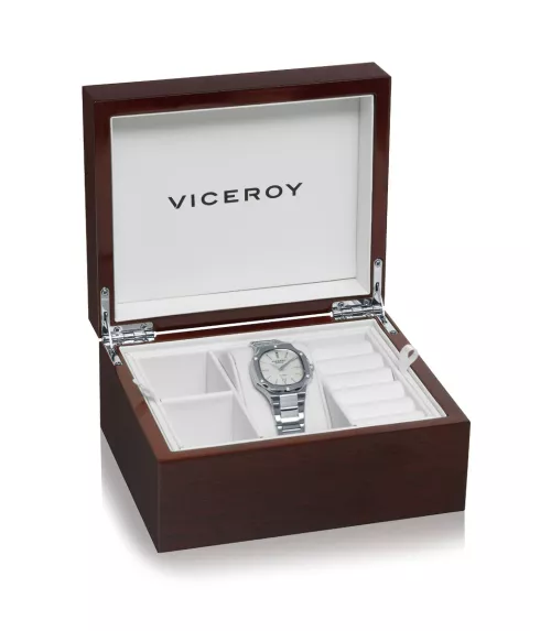 Reloj Viceroy mujer, cuarzo, analógico, 2 agujas, calendario y diamantes.