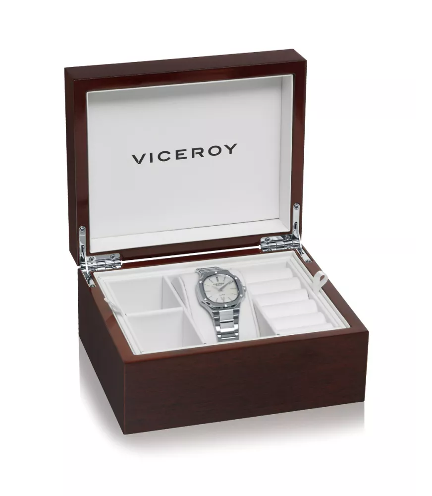 Reloj Viceroy mujer, cuarzo, analógico, 2 agujas, calendario y diamantes.