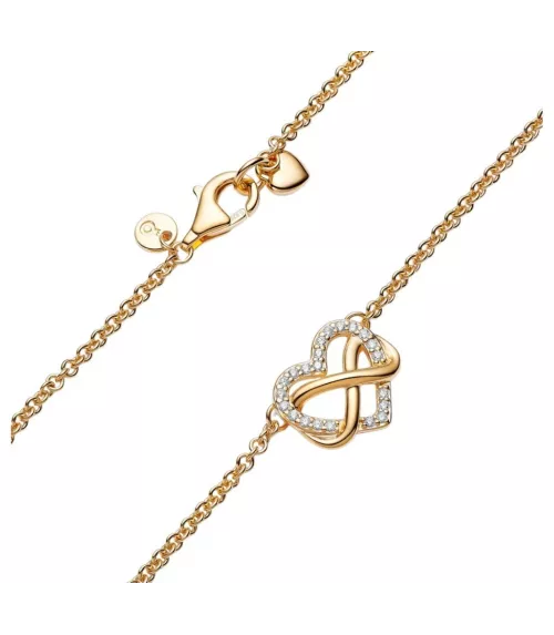 Collar con un Recubrimiento en oro de 14k  Corazón Infinito Brillante