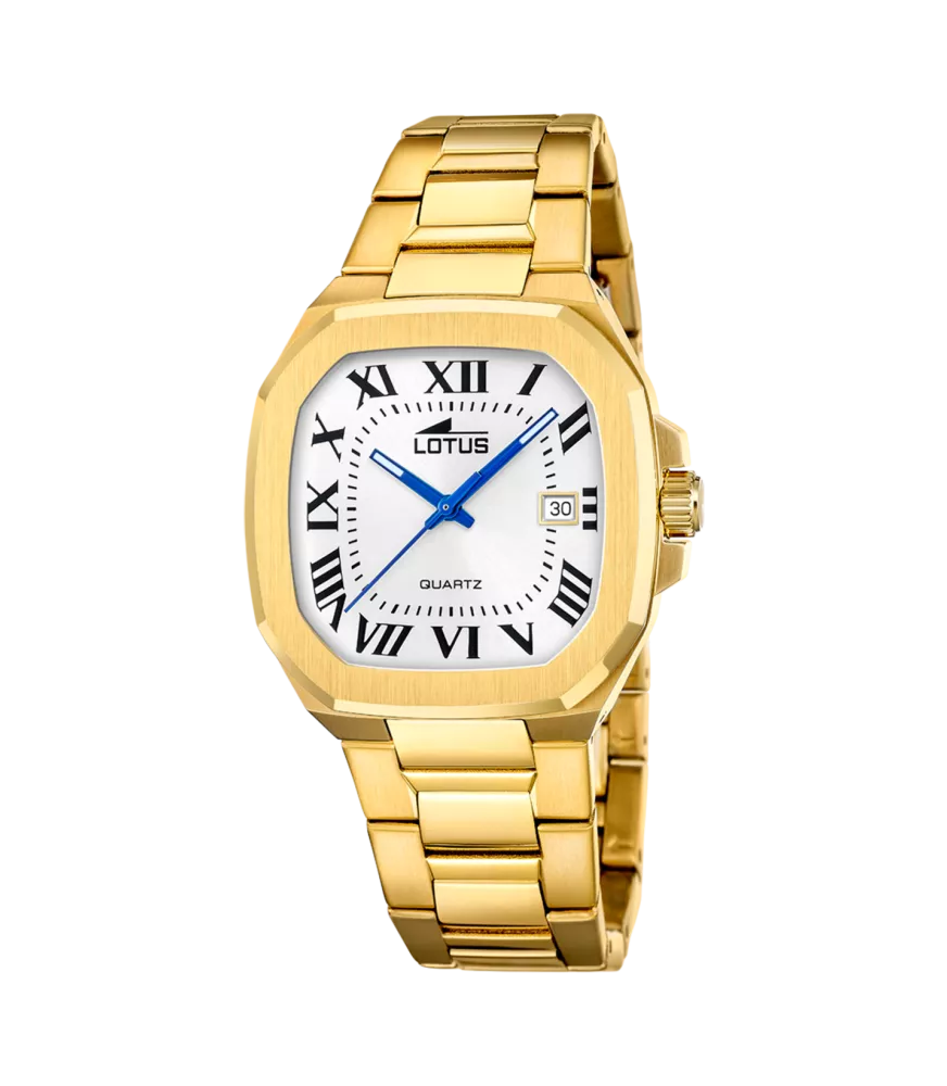 Reloj Lotus Square hombre, cuarzo ,analógico, 3 agujas y calendario.