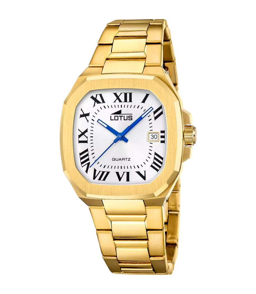 Reloj Lotus Square hombre, cuarzo ,analógico, 3 agujas y calendario.