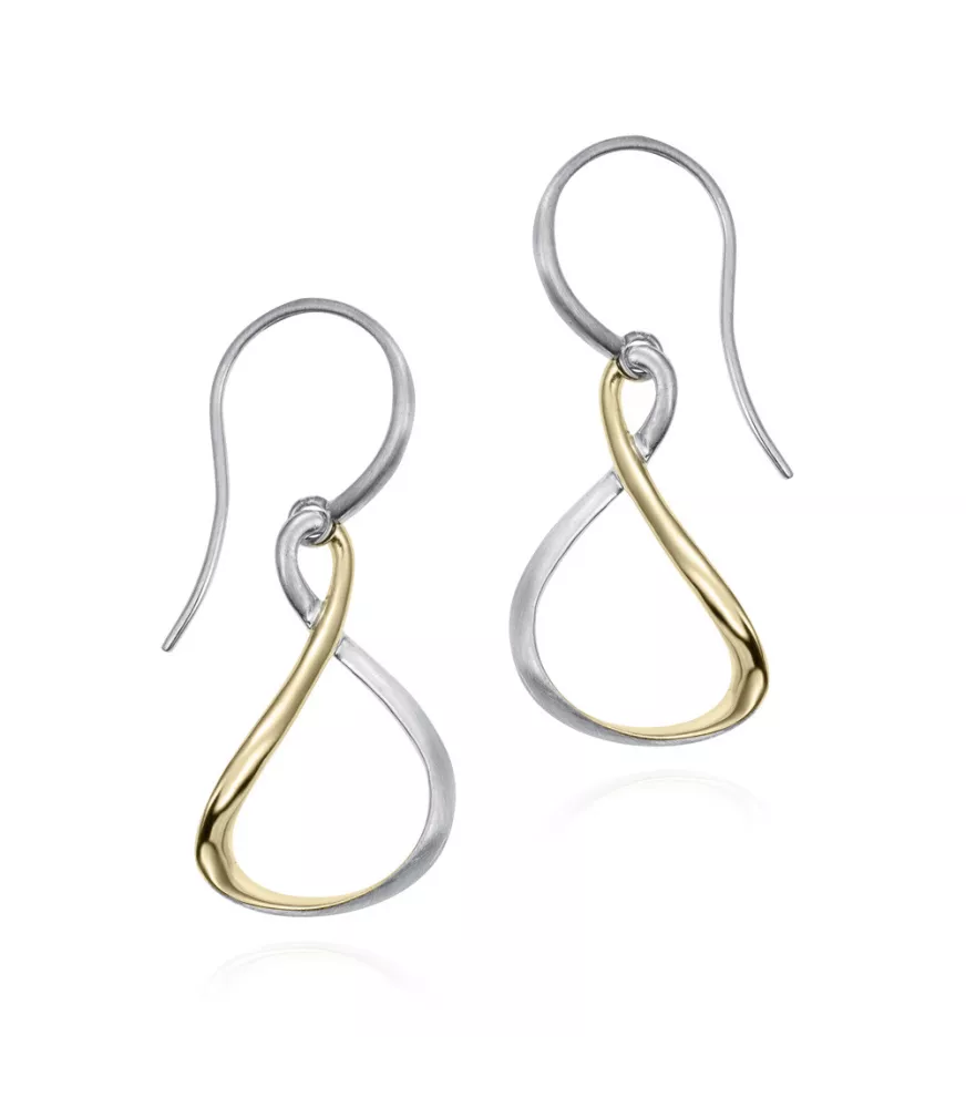 Pendientes Venice Jorge Revilla en plata dorada y plata. PE-121-0592OM