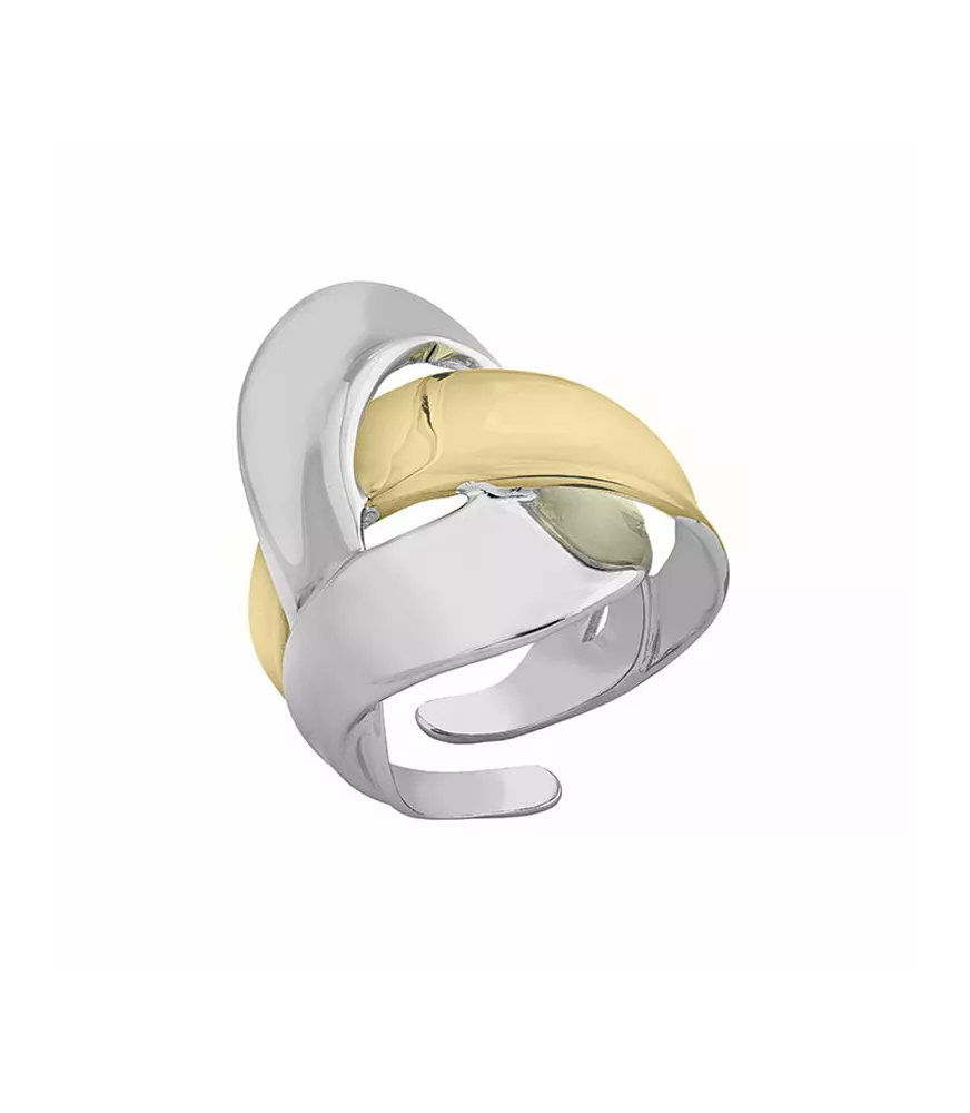 Anillo Jorge Revilla en plata dorada y plata. A121-9745OM16
