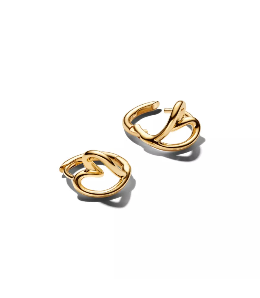 Pendientes con un recubrimiento en oro de 14k Aro Corazón Pequeño Forma Orgánica