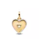 Charm Medallón con un recubrimiento en oro de 14k Corazón Radiante Blanco